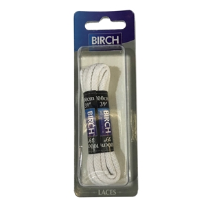 Birch Blister Pack Laces 100cm Cord White