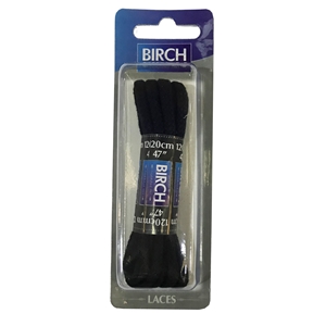 Birch Blister Pack Laces 120cm Cord Black