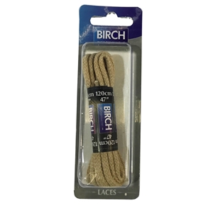 Birch Blister Pack Laces 120cm Cord Beige