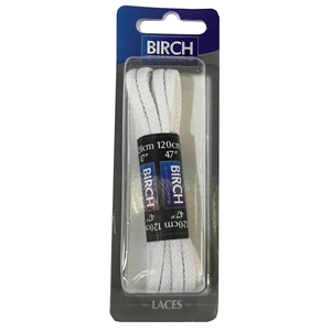 Birch Blister Pack Laces 120cm Cord White