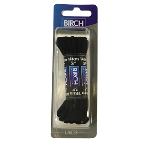 Birch Blister Pack Laces 140cm Cord Black