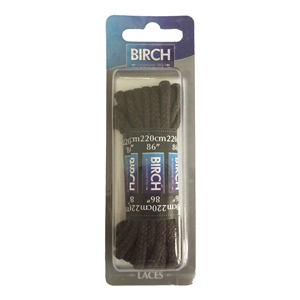 Birch Blister Pack Laces 220cm Cord Brown