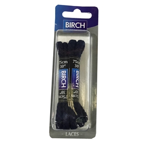 Birch Blister Pack Laces 75cm Chunky Cord Navy Blue