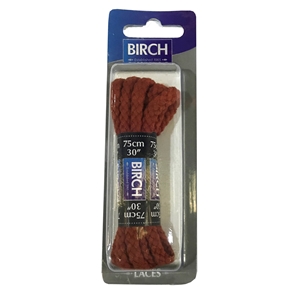 Birch Blister Pack Laces 75cm Chunky Cord Tan