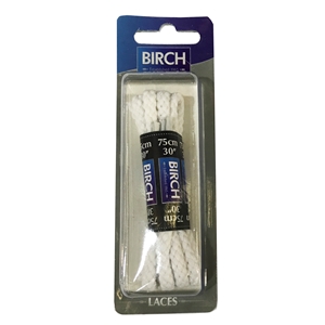 Birch Blister Pack Laces 75cm Chunky Cord White