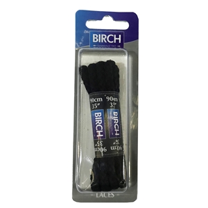 Birch Blister Pack Laces 90cm Chunky Cord Black