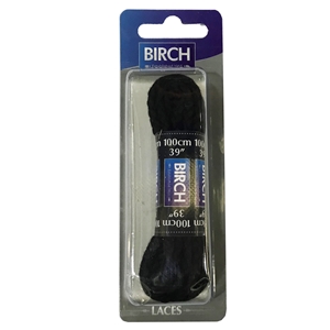 Birch Blister Pack Laces 100cm Chunky Cord Black