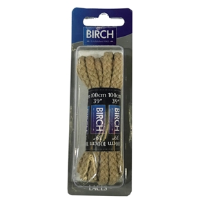 Birch Blister Pack Laces 100cm Chunky Cord Beige