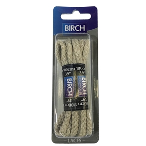 Birch Blister Pack Laces 100cm Chunky Cord Stone