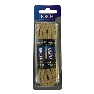 Birch Blister Pack Laces 120cm Chunky Cord Beige