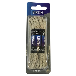 Birch Blister Pack Laces 120cm Chunky Cord Stone