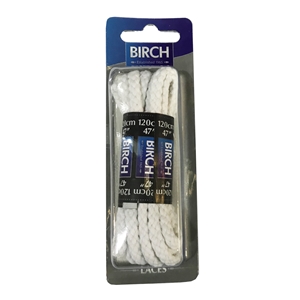 Birch Blister Pack Laces 120cm Chunky Cord White