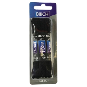Birch Blister Pack Laces 140cm Chunky Cord Black