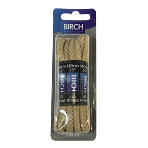 Birch Blister Pack Laces 140cm Chunky Cord Beige