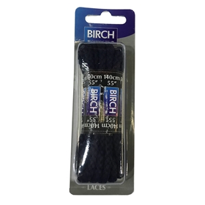 Birch Blister Pack Laces 140cm Chunky Cord Navy Blue