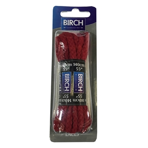 Birch Blister Pack Laces 140cm Chunky Cord Red