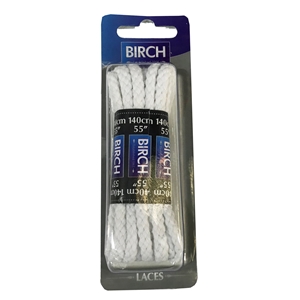 Birch Blister Pack Laces 140cm Chunky Cord White