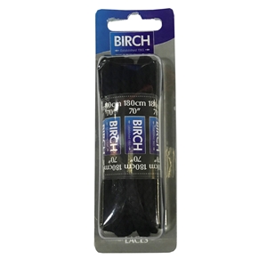 Birch Blister Pack Laces 180cm Chunky Cord Black