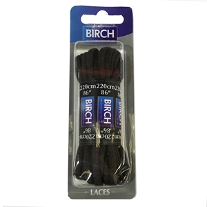 Birch Blister Pack Laces 220cm Chunky Cord Brown