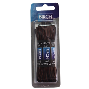 Birch Blister Pack Laces 150cm Hiking Cord Black/Brown