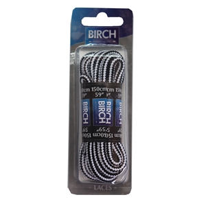 Birch Blister Pack Laces 150cm Hiking Cord Black/White