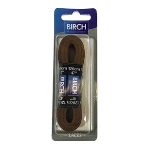 Birch Blister Pack Laces 120cm Leather Tan