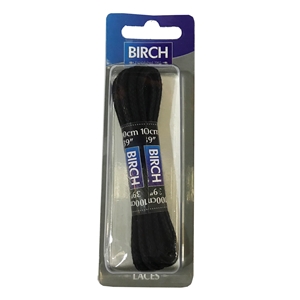 Birch Blister Pack Laces 100cm Waxed Cord Black