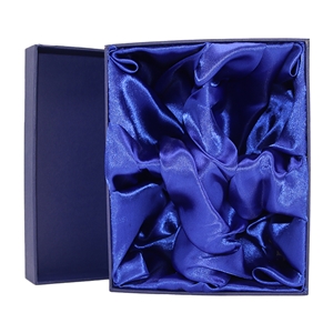 Blue Satin Lined Presentation Box - Fits 4 Whisky Glasses [100x225x95mm] Clearance Price £1.95