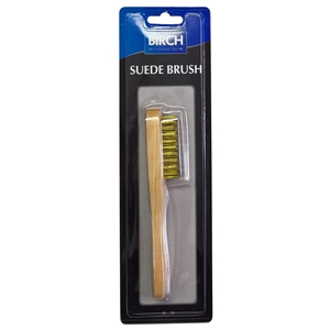 BIRCH Wood Handle Wire Suede Brush Blister Pack