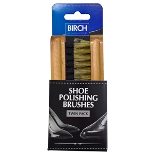 BIRCH Twin Pack Shoe Brush Medium Size