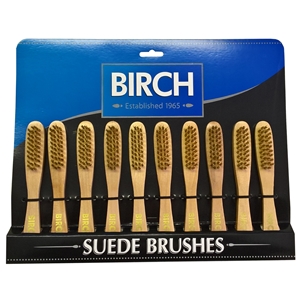 BIRCH Wood Handle Suede Brush On Display Card