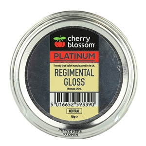 Cherry Blossom Platinum Regimental Gloss Shoe Polish 50ml/40g Tin Neutral