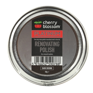 Cherry Blossom Platinum Renovating Shoe Polish 50ml/40g Tin Dark Brown