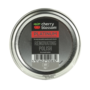 Cherry Blossom Platinum Renovating Shoe Polish 50ml/40g Tin Grey