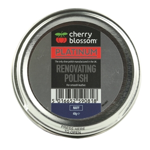 Cherry Blossom Platinum Renovating Shoe Polish 50ml/40g Tin Navy Blue