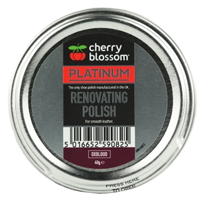 Cherry Blossom Platinum Renovating Shoe Polish 50ml/40g Tin Ox Blood