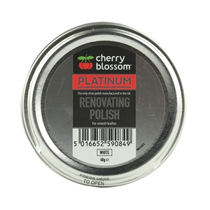 Cherry Blossom Platinum Renovating Shoe Polish 50ml/40g Tin White