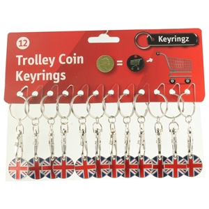 Shopping Trolley Key Ring Union Jack Design