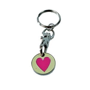 Shopping Trolley Key Ring Heart Design