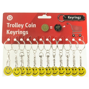 Shopping Trolley Key Ring Smiley Face Design