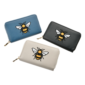 Bee Design Purse, Assorted Colours (Beige, Black & Navy)