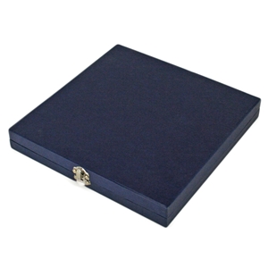 265 x 265 x 35mm Flat Hinged Blue Silk Lined Presentation Box
