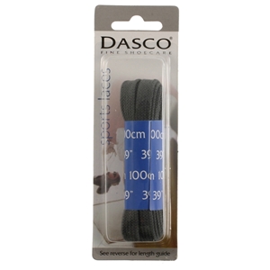 Dasco Laces Flat 100cm Grey Blister Packed