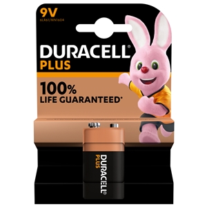 Duracell Plus, 100% Extra Life Batteries, 9V (Pack of 1)