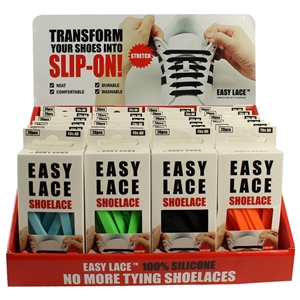 Easy Lace Counter Stand Boxed Flat Laces 24 Assorted