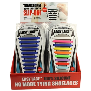 Easy Lace Counter Stand Carded Flat Laces 20 Assorted