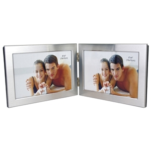 4x6 Inch Hinged Aluminium Twin Picture Frame CLEARANCE ITEM 50% OFF
