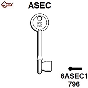 Silca 6ASEC1  - ASEC B.S. 5 Lever Mortice Key Blank