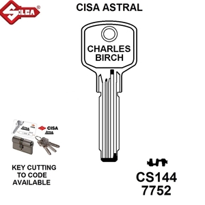 Silca CS144, Cisa Astral Dimple Cylinder Blank  JMA CI21