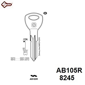 Silca AB105R - Abus Cylinder Blank